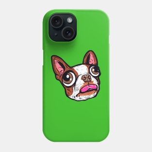 Brown Boston Terrier Face Phone Case