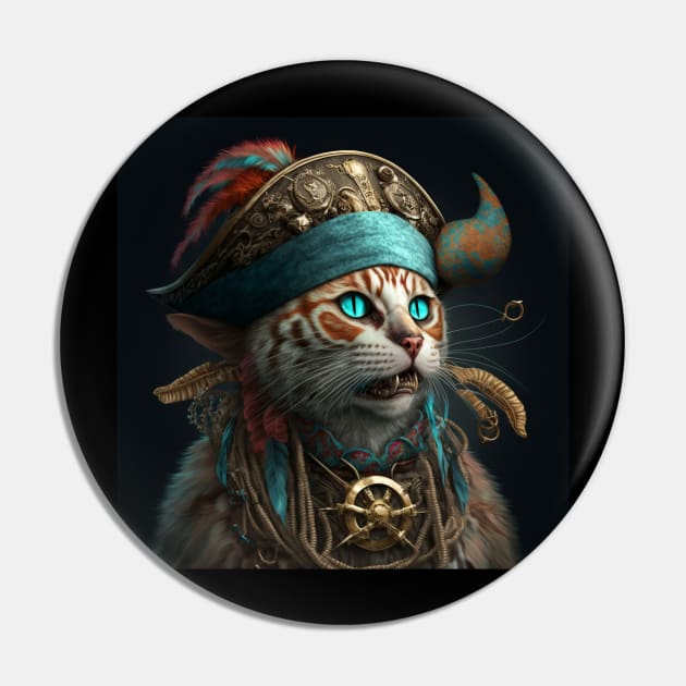 Pirate Cat Pin by ArtisticCorner