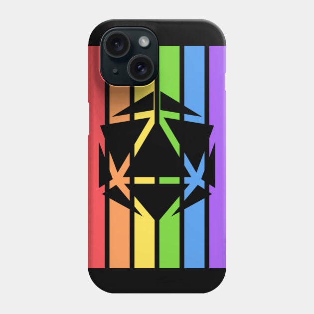 Polyhedral D20 Dice LGBT Pride Phone Case by dungeonarmory