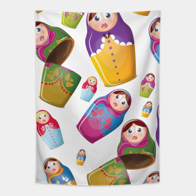 Russian Dolls Pattern Tapestry by nickemporium1