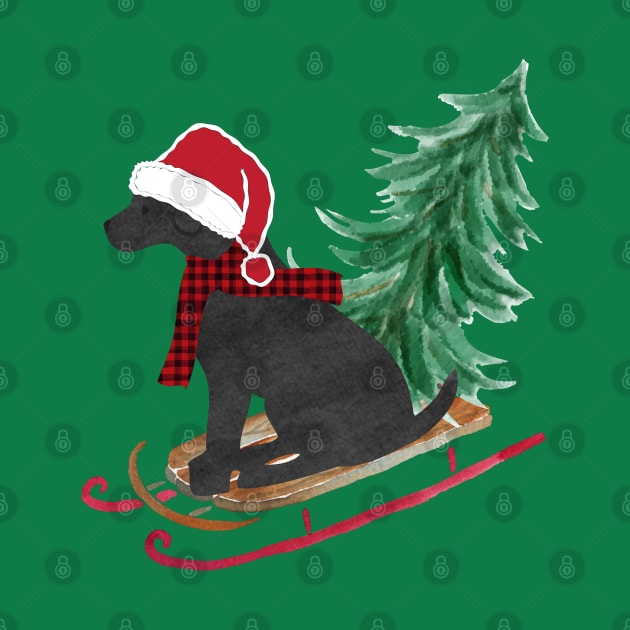 Black Lab Christmas Sled by EMR_Designs