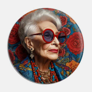 Iris Apfel Pin