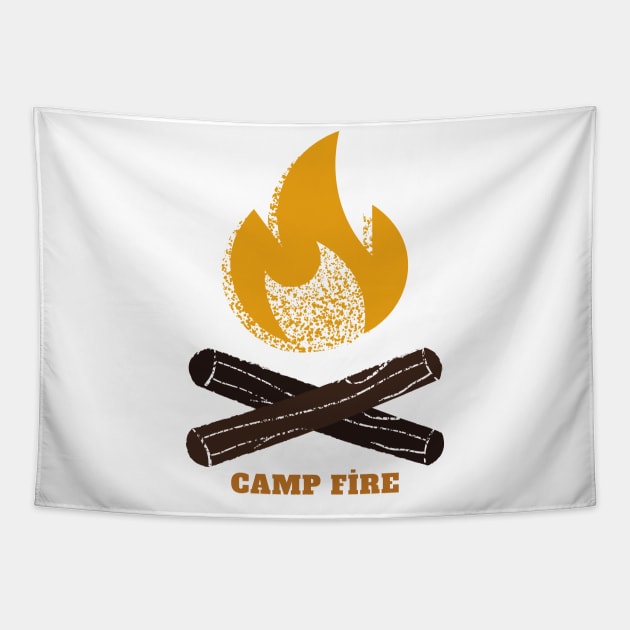 Camp Fire Design Tshirt Tapestry by Imagination