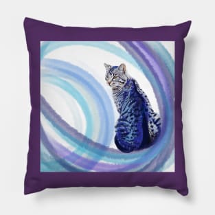 Colorful Tabby Cat Pillow