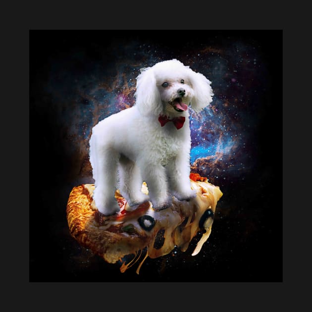 Galaxy Space Poodle Dog On Pizza by Random Galaxy