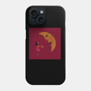 Girl And Moon Phone Case