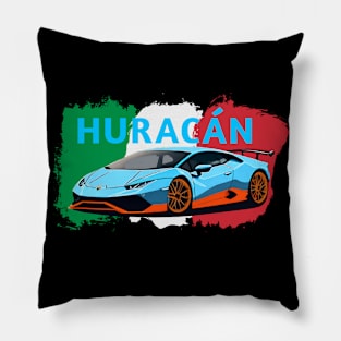 Lamborghini huracan performante with Italy flag Pillow