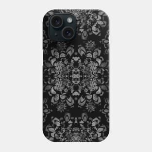 Grey and Black Abstract Mandala Pattern Phone Case