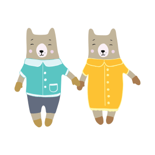 Cute pair of happy bears T-Shirt