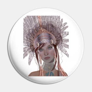 Headdress goddess mauve Pin