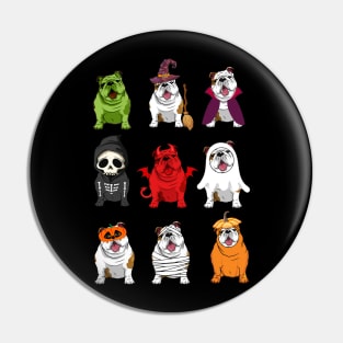 Bulldogs Halloween Funny Bulldogs Costume Pin