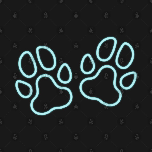 80's Gift 80s Retro Neon Sign Pet Paw by PhuNguyen