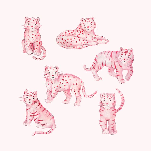 Cute Tigers Cheetahs Leopards Kawaii by wanderinglaur