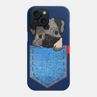 Pocket Pug t shirt.Pug t shirt Phone Case