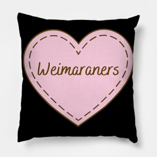 I Love Weimaraners Simple Heart Design Pillow