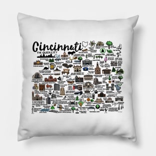 Cincinnati Ohio Map Pillow