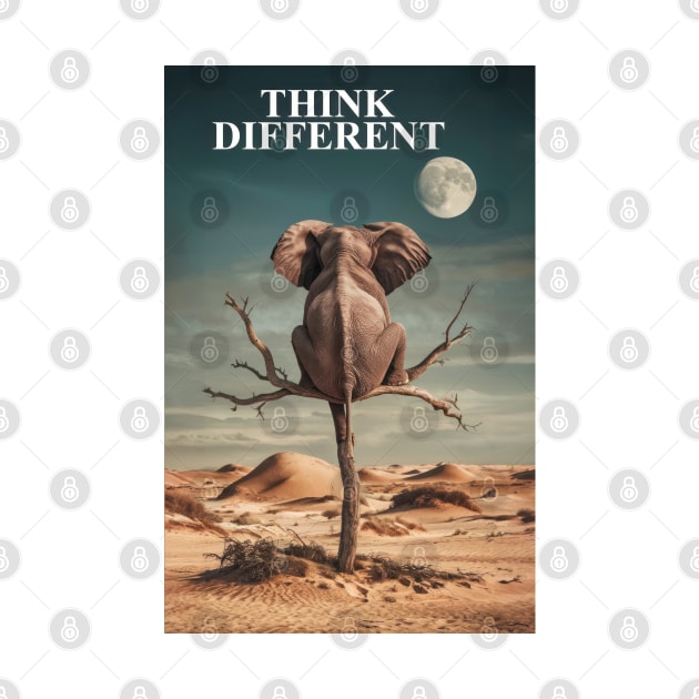 Think Different: Surreal Desert Elephant by TooplesArt