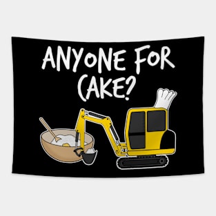 Anyone For Cake Baking Digger Construction Worker Funny Tapestry