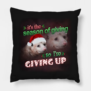 It&#39;s the season of giving, so I&#39;m giving up (holiday possum version) Pillow