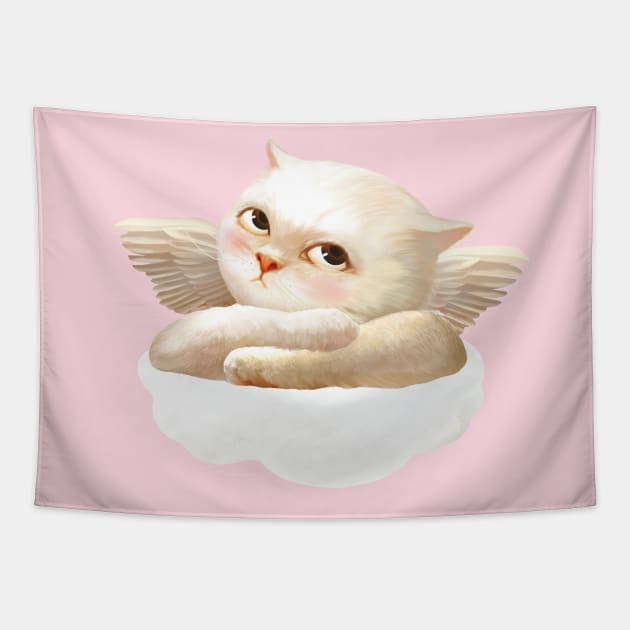 Cherub Cat Tapestry by zkozkohi