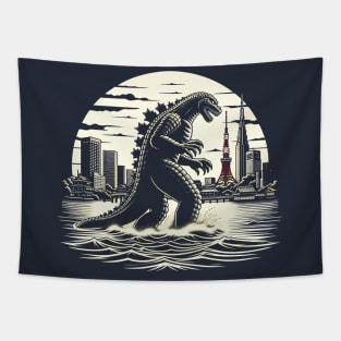 Vintage Godzilla Awakens: The Ultimate Sci-Fi Gift Tapestry