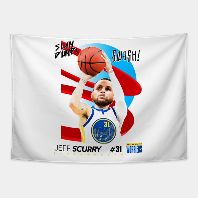 Dump Sports Basketball - Jeff Scurry Tapestry by Defunctland