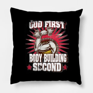 God First Bodybuilding Second Religious Lifting Pillow