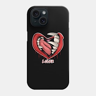 Halloween Vampire Heart, Dracula Lover, Mouth With Fangs Phone Case