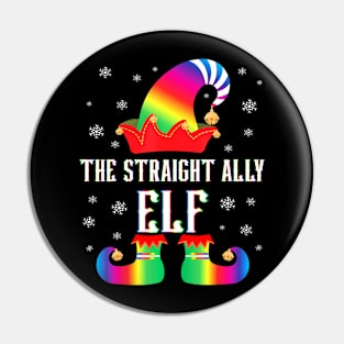 The Straight Ally Elf Matching Family Group Xmas LGBT Pin