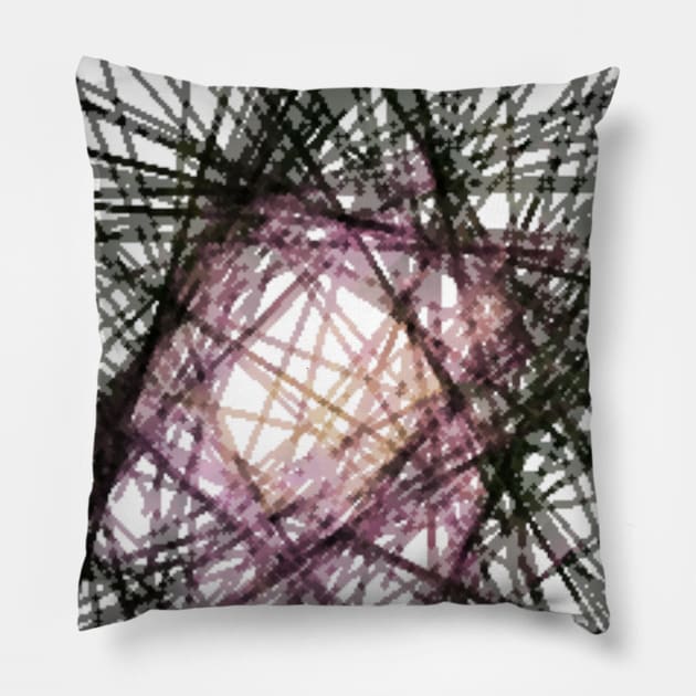 Felt pén peaony flower abstraction Pillow by stevepaint