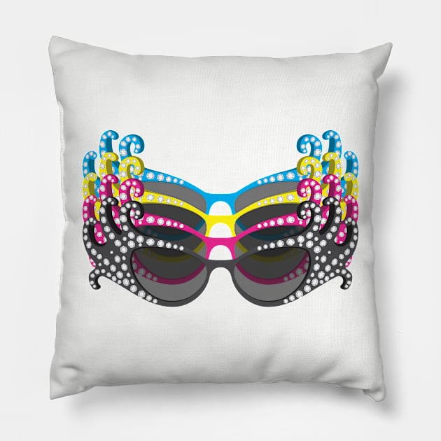 CMYK Glasses Edna Pillow by Fashion Sitejob