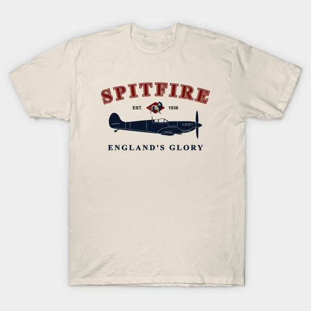 Spitfire England's Glory - Raf Supermarine Spitfire - T-Shirt | TeePublic