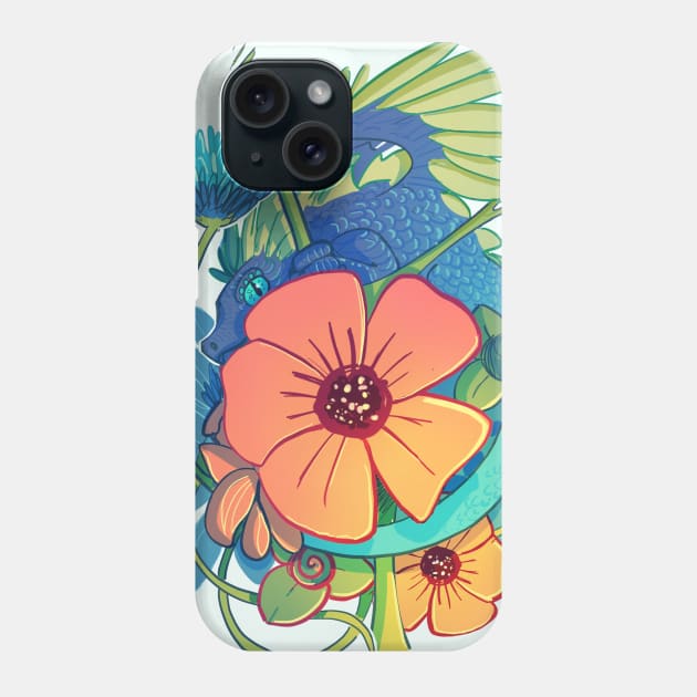 Flower Dragon Phone Case by AshenShop