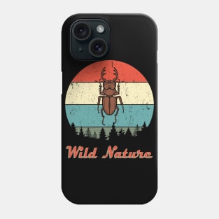 Wild Nature Stag Beetle Brown Abstract Sunset Phone Case