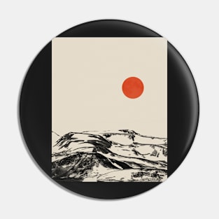 Red moon Minimal landscape Pin