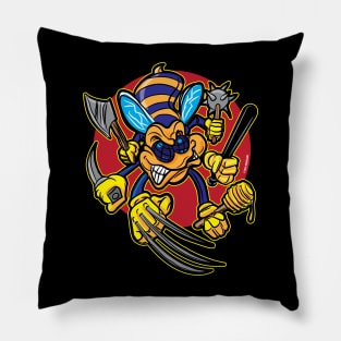 Cartoon Killer Bee with weapons Pillow