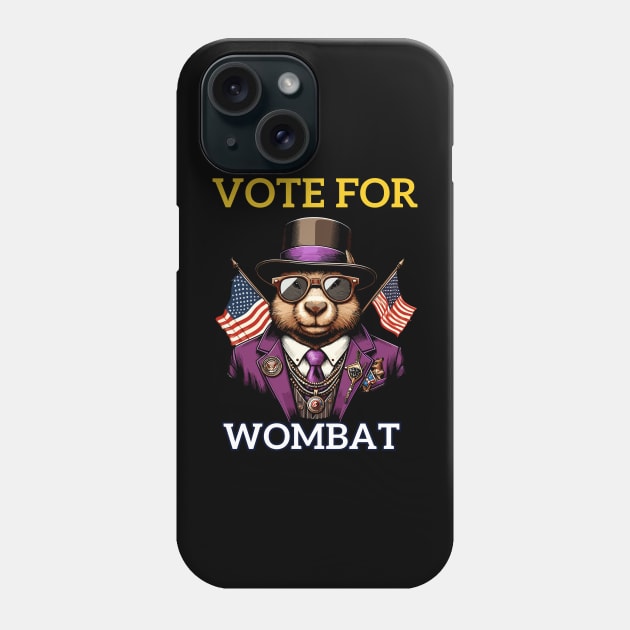 Wombat for President: Vote 2024 Phone Case by chems eddine