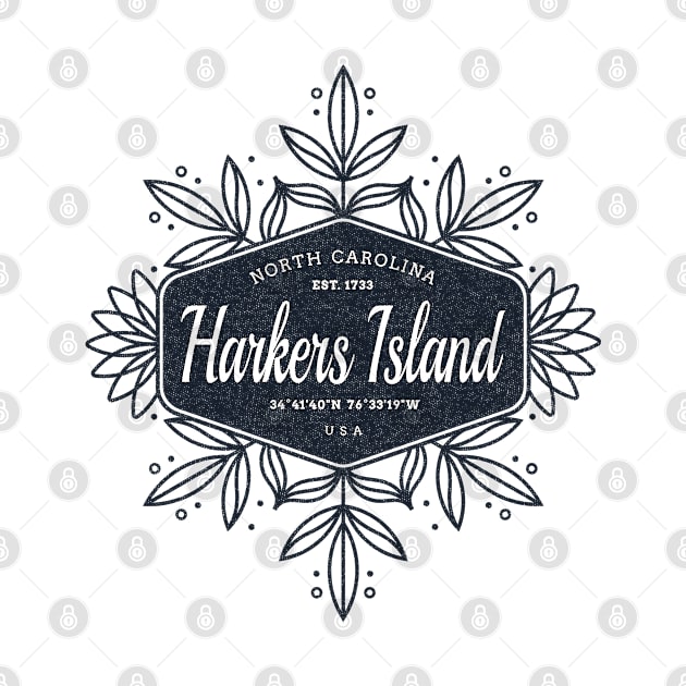 Harkers Island, NC Summertime Floral Badge by Contentarama