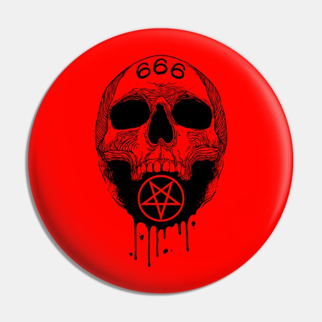 666 skull pentagram Pin by OccultOmaStore