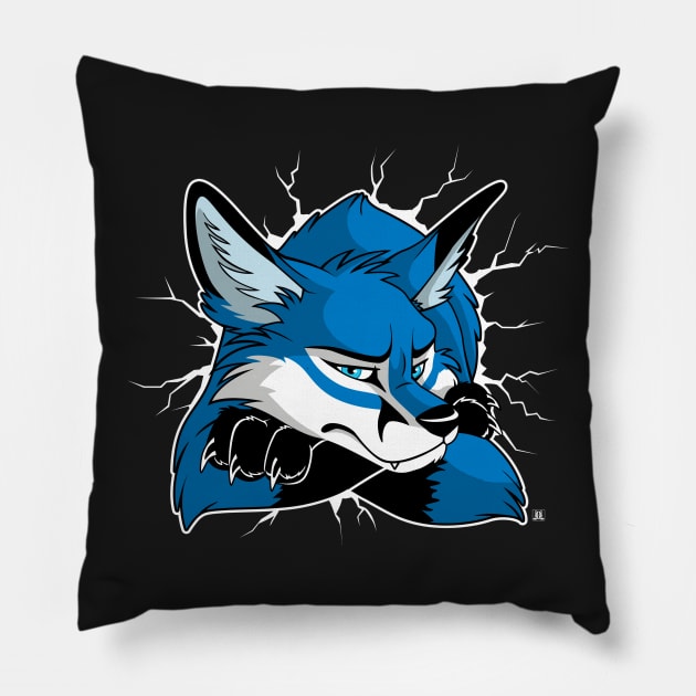 STUCK Blue Fox Pillow by TaniDaReal