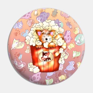 cute ginger cat in a popcorn pot Pin