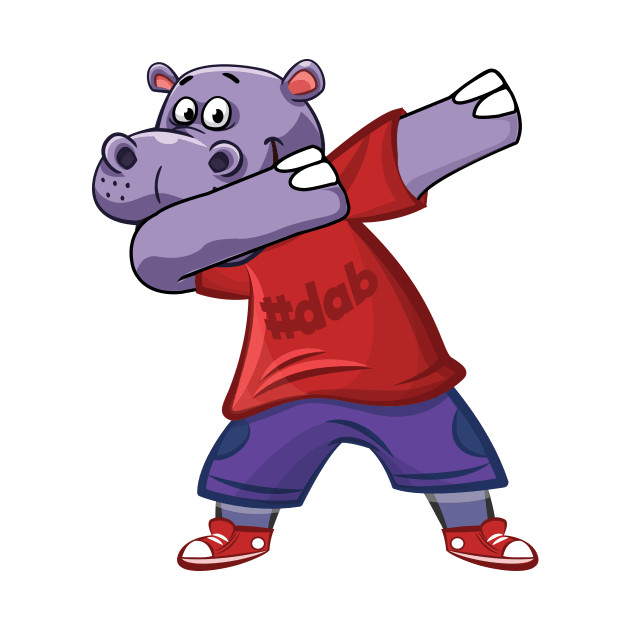 'Dabbing Dancing Hippo' Funny Dabbing Animal Gift by ourwackyhome