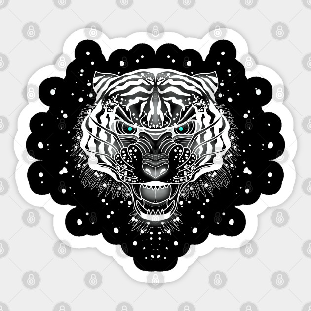 Traditional Tattoo White Tiger Tiger Sticker Teepublic Uk