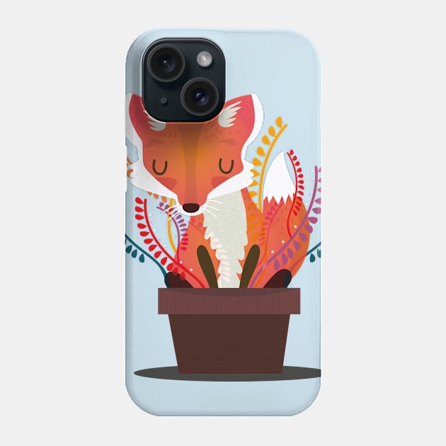 Fox in the pot Phone Case by Mjdaluz