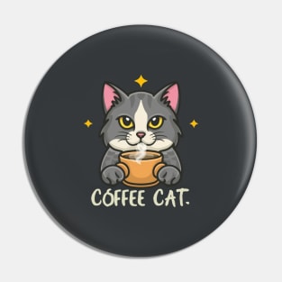 Black coffee cat Pin