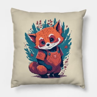 Red Panda Kawaii, cute bear Pillow