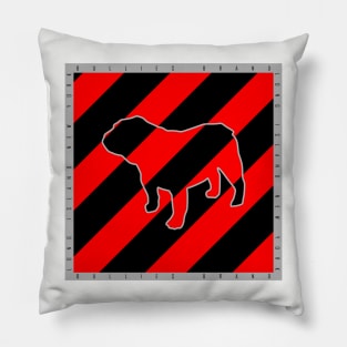 Bullies Brand Caution Design Red/Blk Pillow