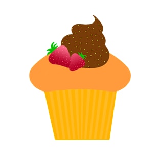 Cute orange cupcake with strawberries T-Shirt