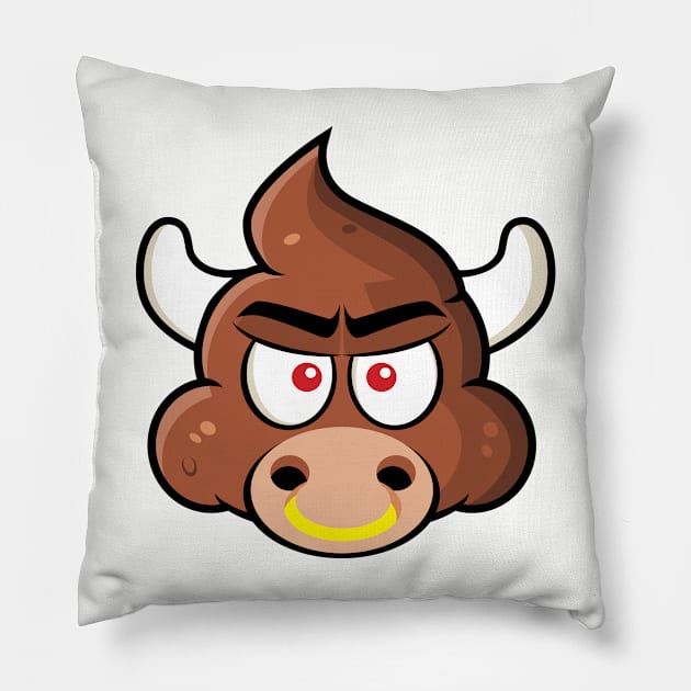 Jim8ball - Bull Sh!t Emoji T-Shirt Pillow by Jim8ball Designs