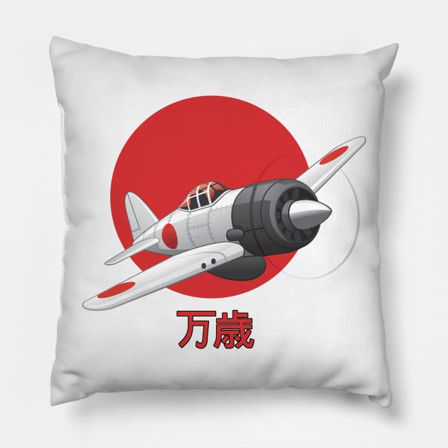 Japanese Zero Pillow by Naves